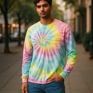Ivory Ella Rainbow Tie-Dye Long Sleeve Shirt